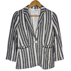 Cupcakes And Cashmere Linen Maestro Blazer Striped Nautical Coastal Yacht 4